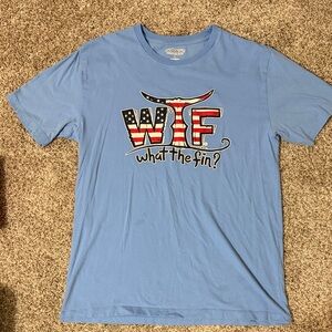 What the Fin Blue Graphic Tee